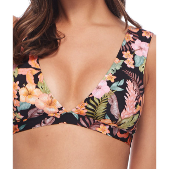 Body Glove Other - Body Glove Black Floral Picaflores Rumor Double-V Swim Bikini Top - Women XS